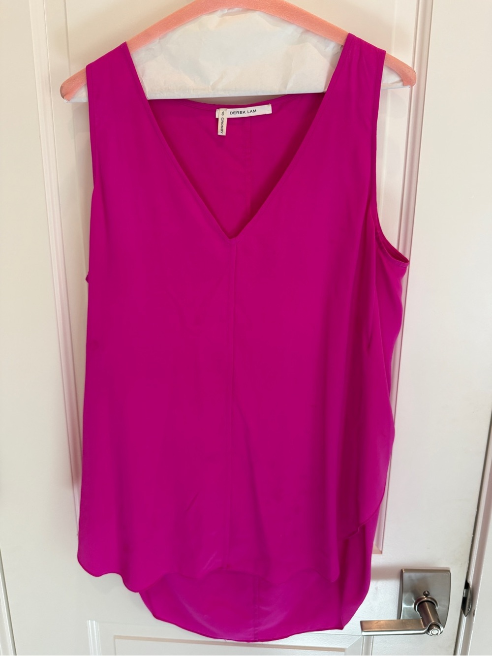 Derek Lam Magenta V-Neck Sleeveless Camisole